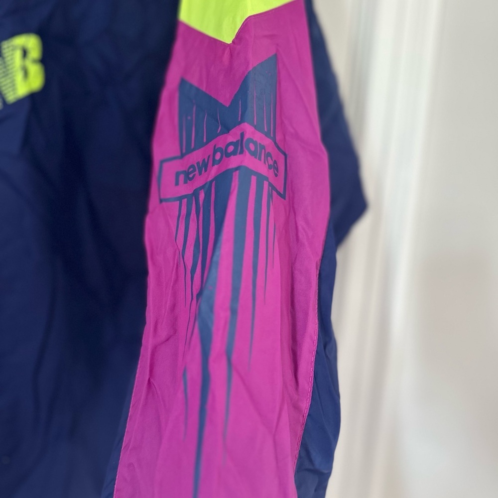 VTG 80s New Balance Vibrant Colorful Hooded full Zip Windbreaker track jacket - Picture 6 of 11